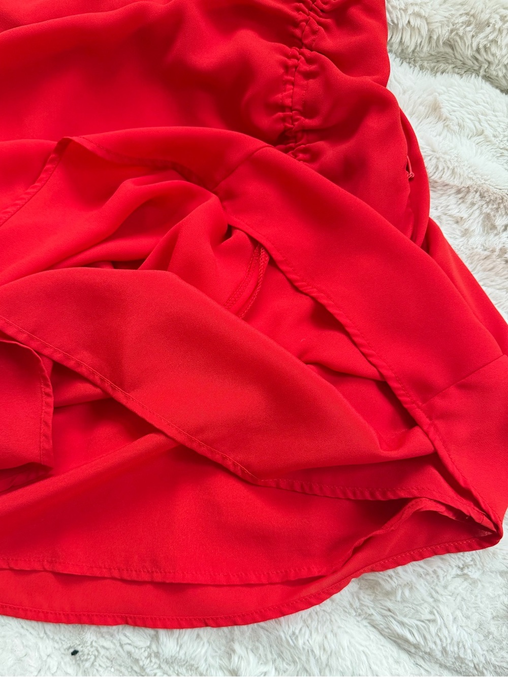 Dynamite Red Mini Dress with Side Ruching - Picture 5 of 5